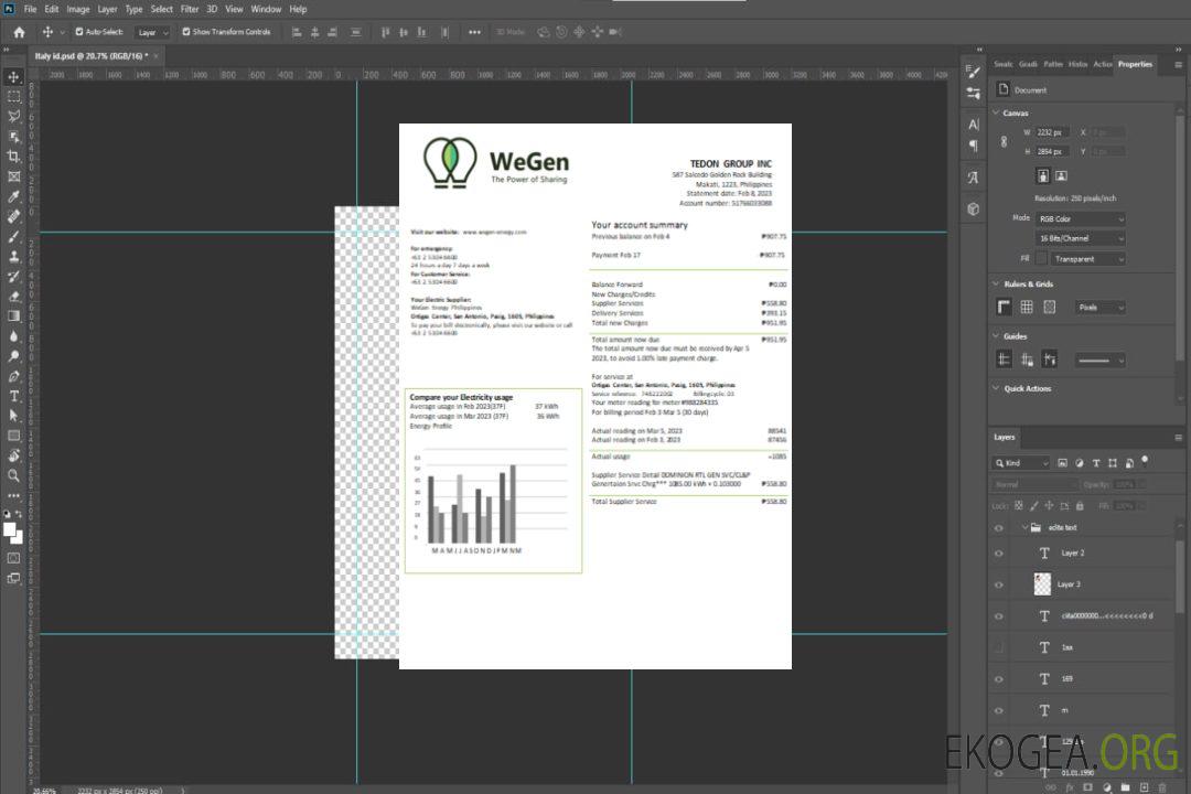 Facture commerciale de services publics de WeGen Energy Philippines, SCR template Facture commerciale de services publics de WeGen Energy Philippines, SCR template